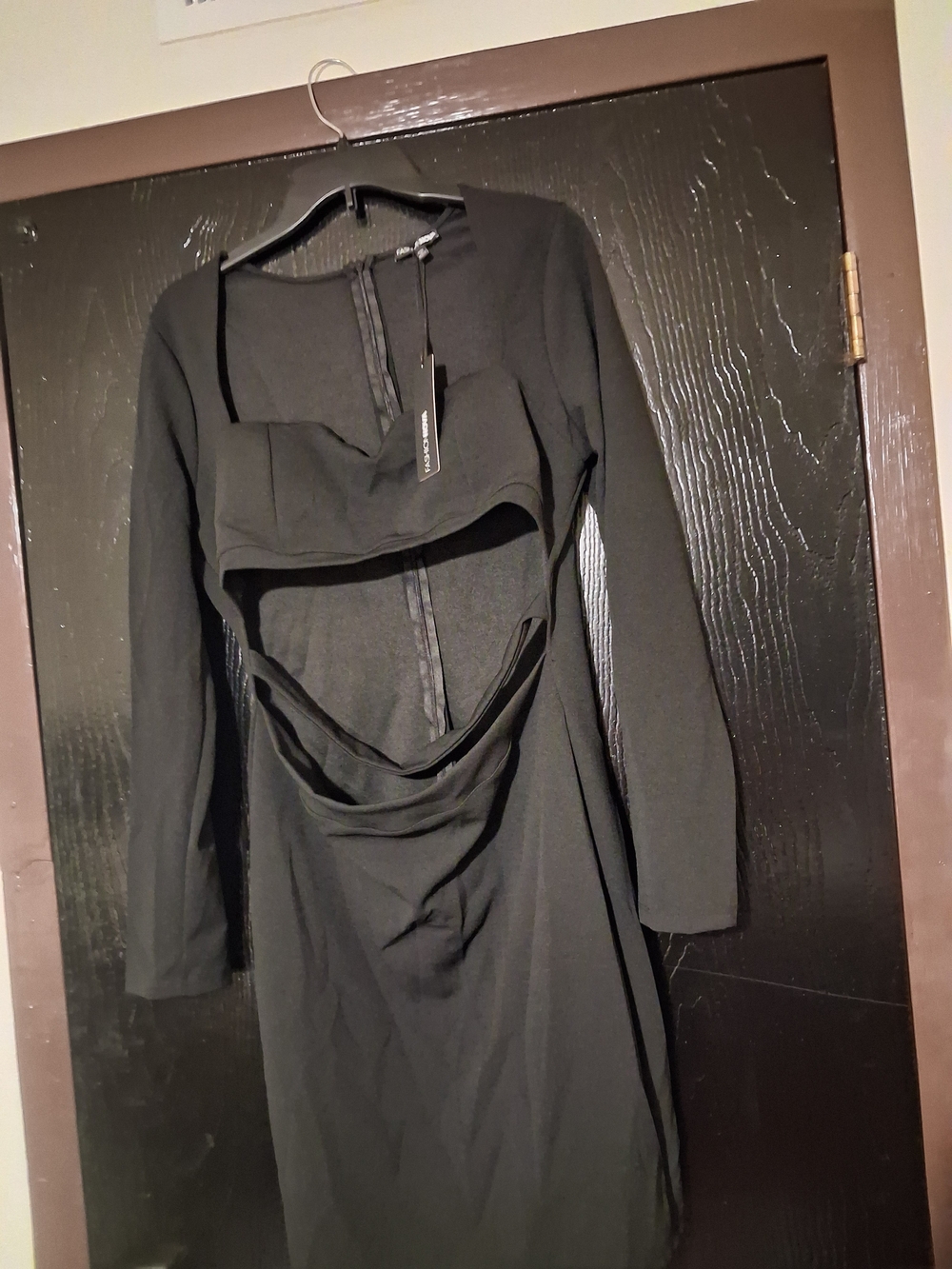 Black Long-Sleeve Cutout Bodycon Dress - Fashionnova Size Xl NWT